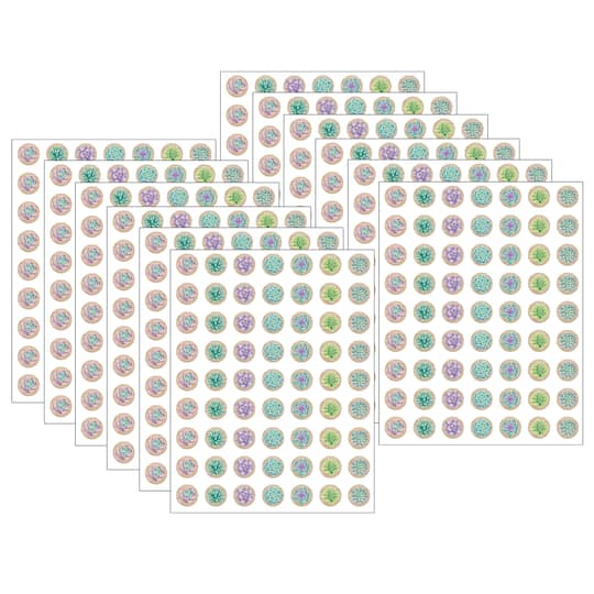 Teacher Created Resources Mini Rustic Bloom Stickers, 12 Packs of 378